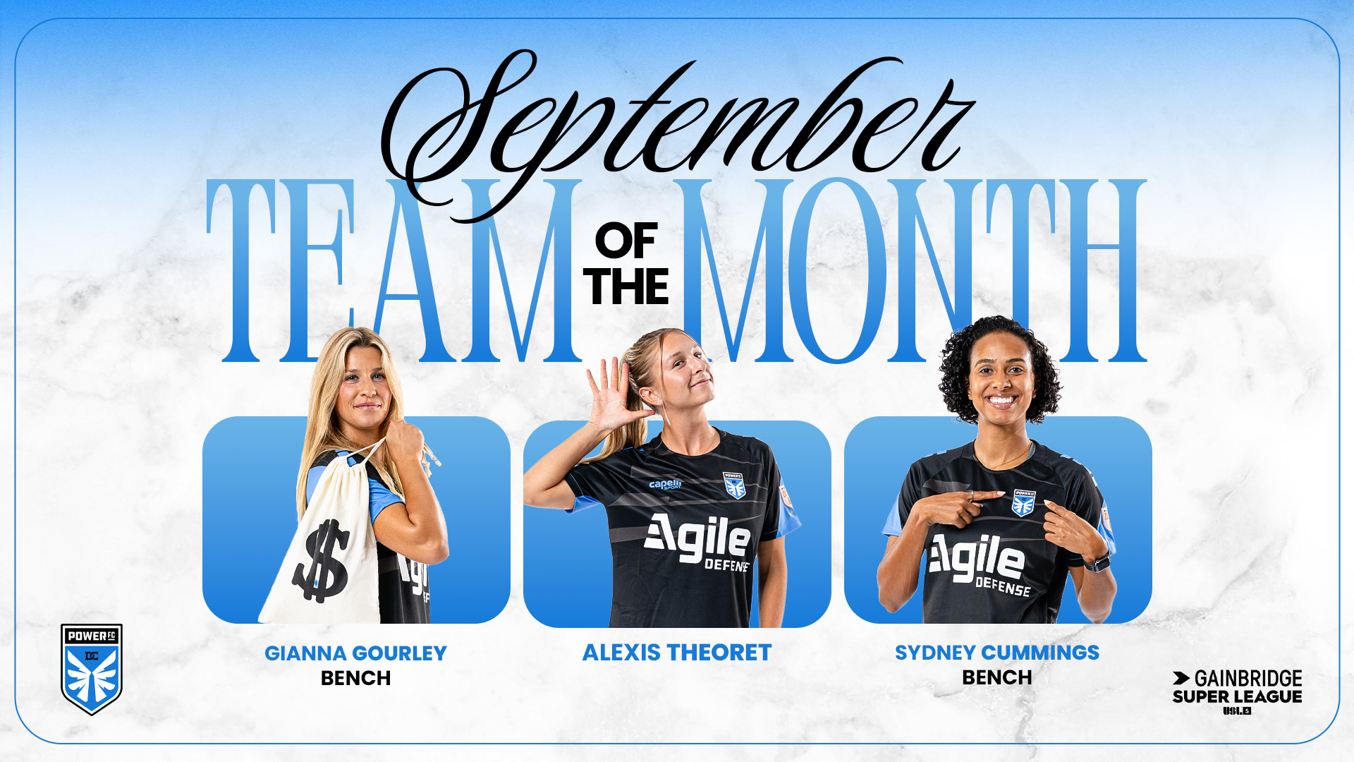 Three Power FC Players Named to Gainbridge Super League September Team of the Month  featured image