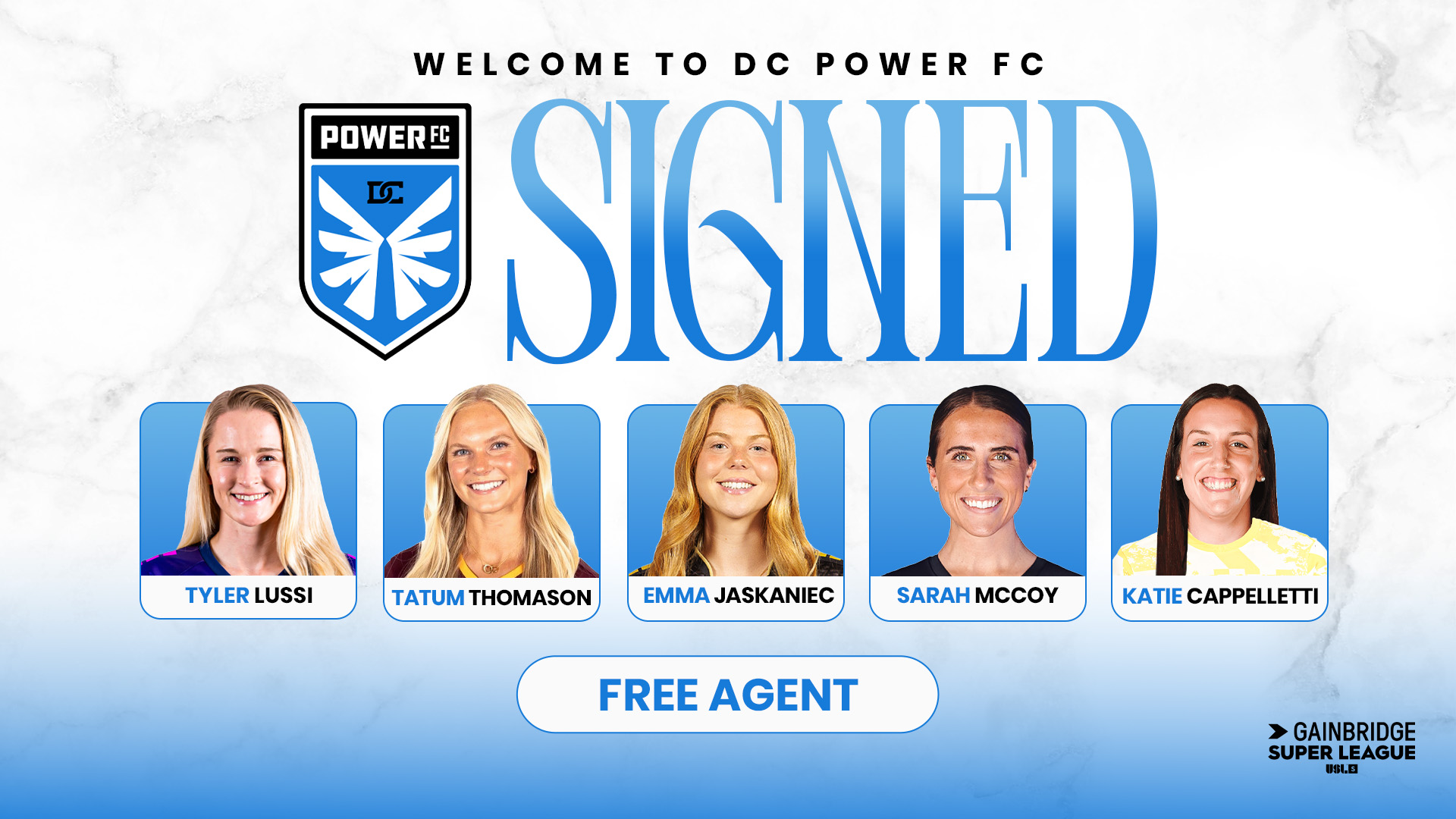 DC Power Football Club Sign Katie Cappelletti, Emma Jaskaniec, Tyler Lussi, Sarah McCoy, and Tatum Thomason  featured image